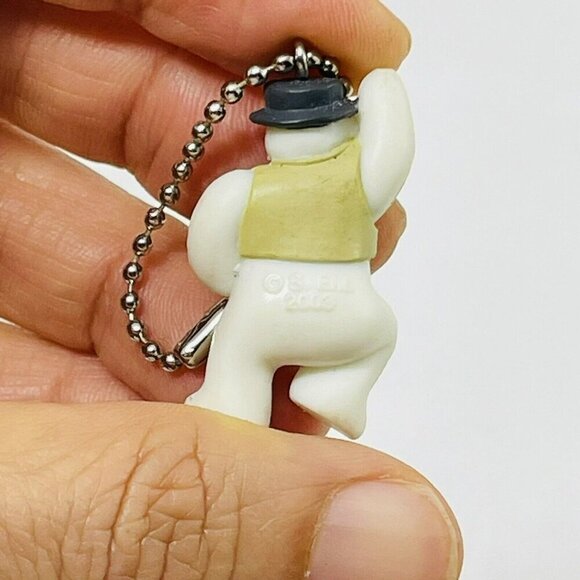 Vintage 2003 Snowman Keychain Dance Happy Jacket Chain Christmas Winter Party - Picture 4 of 9